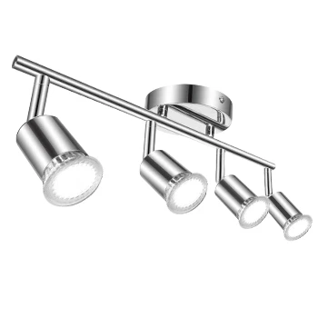 Imagen de Aigostar Lámpara de Techo LED Focos， Plafón con Focos GU10 4 Luces para Ángulo Ajustable y Giratorio Interior Orientables Dormitorio Cocina (Sin bombillas)