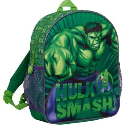 Imagen de Marvel Mochila 3D de Hulk para niños, diseño Los Vengadores, escuela, almuerzo, viaje, mochila, verde, Taille unique