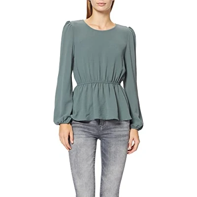 Imagen de Only Onlmette Dar L/S O Neck Top Noos Wvn Camiseta, Bálsamo Verde, S para Mujer