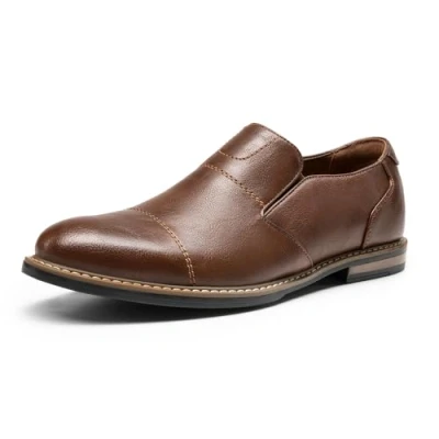 Imagen de Bruno Marc Mocasines Hombres Casuales Zapatos de Vestir Slip On Plano PU,Size 46,Marrón,SBLS2421M E