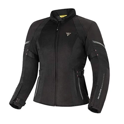 Imagen de SHIMA JET Paneles MESH Transpirables, Membrana Impermeable y Extraíble, Protector de Espalda Nivel 2 Incluido, Ajustes Avanzados (Mujer, Chaqueta, Negro, XL)
