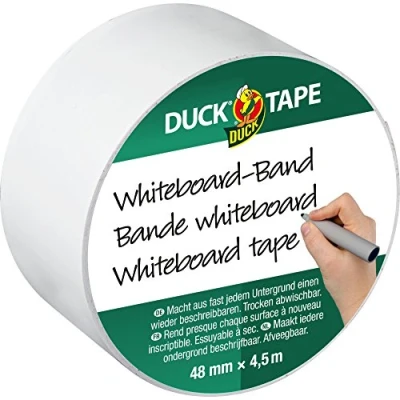 Imagen de Duck Tape Whiteboard beschreibbares cinta adhesiva para escribir y cualquier Documento 48 mm x 4.5 m