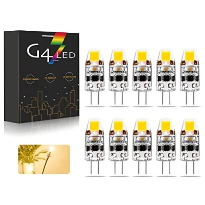 Imagen de Bombillas LED G4, AC/DC 12 24V 2W Regulable G4 Blanco natural 4000K 180LM, Reemplazo para Halógenas De 20W, Sin Parpadeo, 10 Piezas