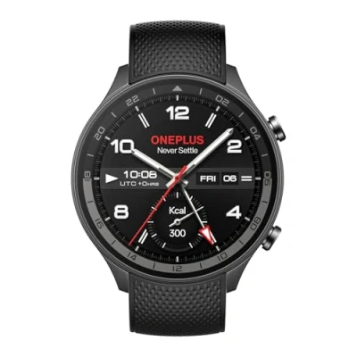 Imagen de OnePlus Reloj 2R con Wear OS 4 de Google, chipset Snapdragon W5, hasta 100 horas duración la batería, pantalla AMOLED 1.43, modo deportivo más 100, GPS doble frecuencia, 5 ATM, IP68 y