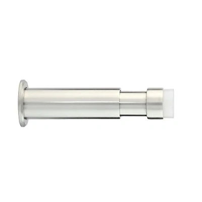 Imagen de EVI Herrajes Tope de Puerta para Colocación en Pared Longitud Regulable: 88 125 mm Acero Inoxidable Goma Silicona Blanca Amortiguador Anti Golpes I 182 B