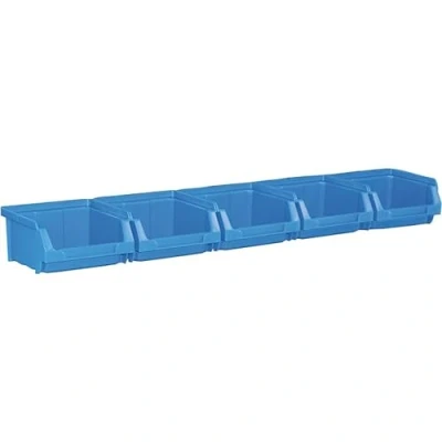 Imagen de Simon Rack Gavetas organizadoras, Cajas Porta Herramientas, 5 Unidades, Apilables, Plástico, 52x100x95 mm, Color Azul