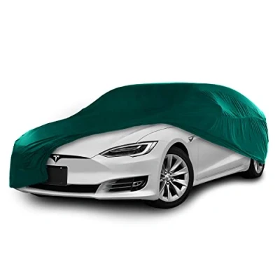 Imagen de Cosmos Funda de Coche para Uso Interior compatible con las principales Berlinas Grandes, Tejido Elástico, Transpirable y Antipolvo, Suave al Tacto, Ajuste Perfecto, Verde