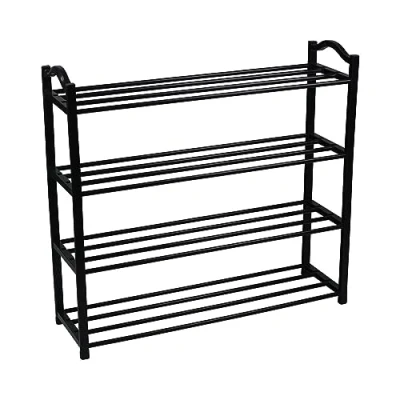 Imagen de THINIA HOME Zapatero Metálico Negro con 4 Baldas 62x63x20cm