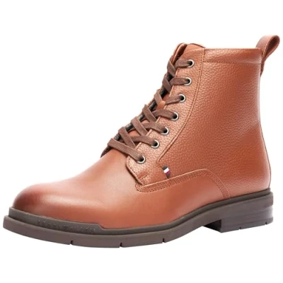 Imagen de Tommy Hilfiger FLEX WARM Check Botines con cordones, Hombre, Talla: 42, Winter cognac Zapatos