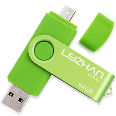 Imagen de LEIZHAN Memoria USB 2.0 64GB,Pendrive OTG 2 in 1 Flash Stick para Samsung Huawei Android PC Tableta Mac 64GB(Verde)