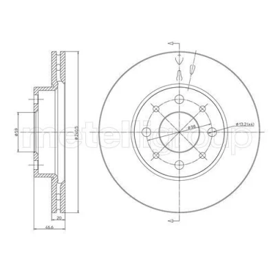 Imagen de METELLI 23 0496 Disco de freno 240,0 20,0 4 59,0 ventilado