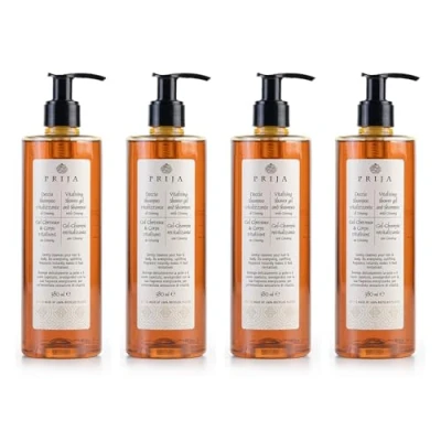 Imagen de Prija Gel de ducha y champú para el cabello con ginseng, 4 unidades 380 ml cuerpo