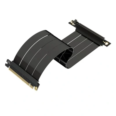 Imagen de LINKUP AVA5 Cable Elevador PCIE 5.0 Preparado Futuro para Soporte Vertical GPU Gen 5 x16 128GB/s Velocidad Compatible con 4.0 &amp; WRX80/WRX90E Ángulo Recto Negro 30cm