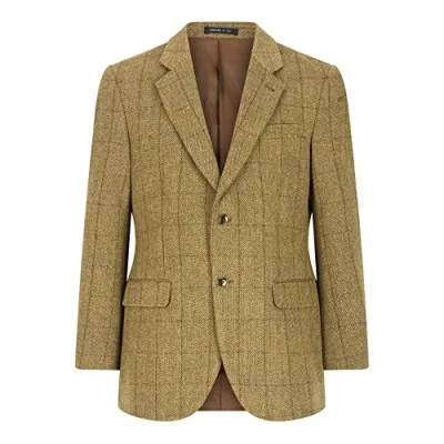Imagen de Walker and Hawkes Windsor Blazer de Tweed para Hombre Chaqueta Estilo clásico inglés Salvia Claro EU 48 (UK 38)