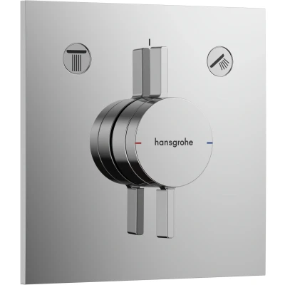 Imagen de hansgrohe DuoTurn E, grifo de ducha empotrado para 2 funciones, monomando rectangular, mezclador iBox universal 2, cromo