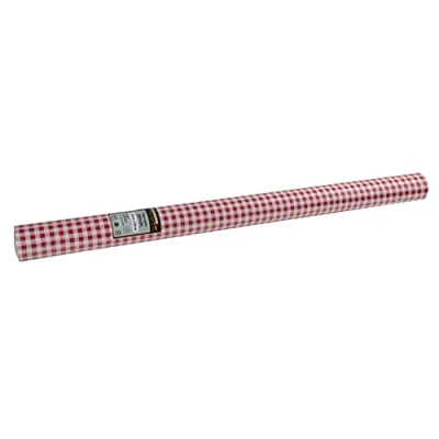 Imagen de Pro Nappe Ref 802070I Mantel desechable en Papel Gofrado único, estético y Profundo Rollo de 20 M Largo 1,20 Ancho Color Vichy Rojo