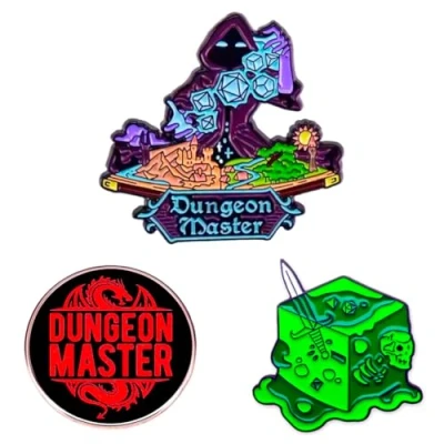 Imagen de Power Beast Dungeon 3X Pin Dungeons and Dragons, Pines Dragones y Mazmorras, D&amp;D 5e, DND, Master, Cubo Gelatinoso, Dados Poliedricos.
