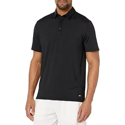 Imagen de Amazon Essentials Polo Elástico Técnica de Ajuste Entallado Hombre, Negro, L
