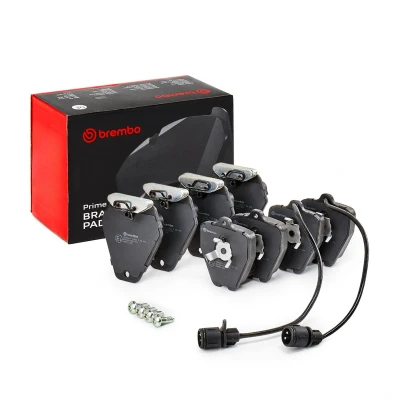 Imagen de BREMBO P 85 038 Juego de pastillas freno con contacto avisador desgaste tornillos pinza freno, clip émbolo sin accesorios AUDI: A8 D2