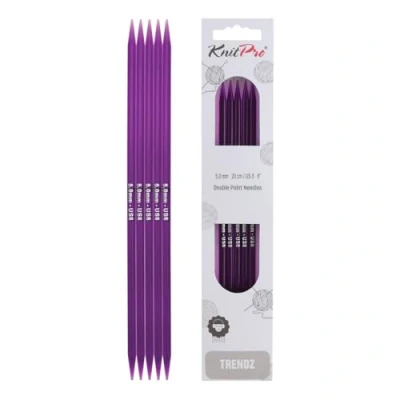 Imagen de Karbonz Knit Pro Agujas de Tejer Punta Doble (20 cm x 5 mm), Multicolor
