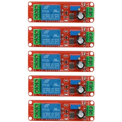 Imagen de iHaospace 5Pcs NE555 12V DC Adjustable 0 10 Second Timer Delay Relay Switch Module Shield for Arduino Raspberry Pi