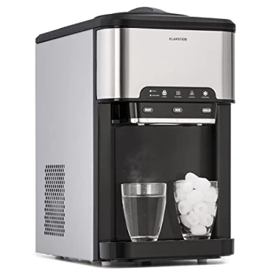 Imagen de Klarstein Maquina de Hielo para Encimera, Hacer Cubitos Casa, Producción 20 kg., Depósito Agua Capacidad 3 l., Hielos Grandes y Pequeños, Ice Maker Sistema Auto Limpieza