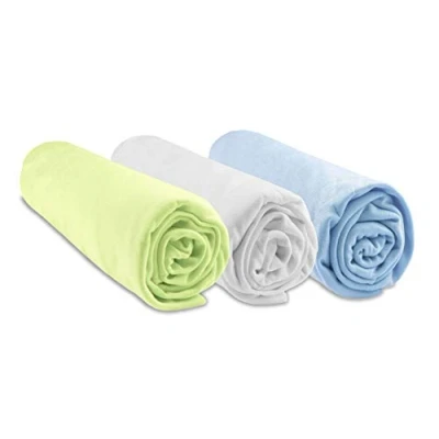 Imagen de Sábana Bajera Ajustable para Cama de 32 x 72 cm, Ovalada, Color Blanco Cielo, 100% bambú, Compatible con colchón Ovalado colchón, nacela, Landau Oeko Tex Fabricado en Europa