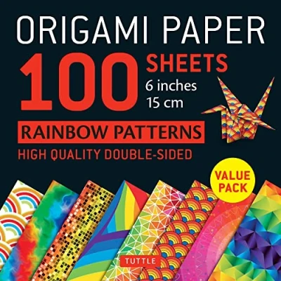 Imagen de Origami Paper 100 Sheets Rainbow Patterns 6&quot; (15 cm): Tuttle Paper: Double Sided Printed with 8 Different (Instructions for 7 Projects Included)