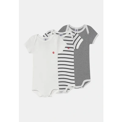 Imagen de Petit Bateau A01TC, Body a Rayas de Manga Corta Unisex bebé (Pack 3), Variante 1, 12 meses