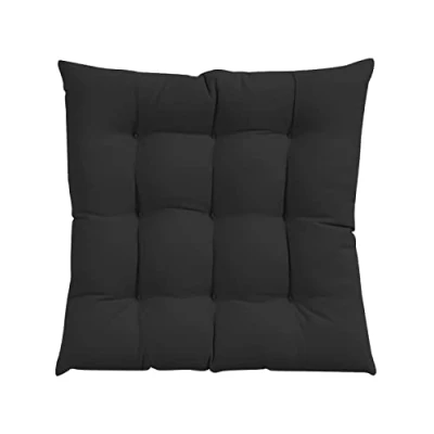 Imagen de GREATOYAR Cojines para Silla y Asiento, Decoración de Asiento Jardín Casa Terraza, Cojín Decorativo con Correas Sujeción, 9 Pespuntes, Fabricado en España, 40 x 3.5 cm, Pack 1, Negro