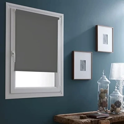 Imagen de MADECOSTORE Easy Estor Enrollable Opaco (90 x 170 cm), Color fácil de Ocultar, Poliéster, Gris ratón, L91 H170cm (Tissu L87cm)