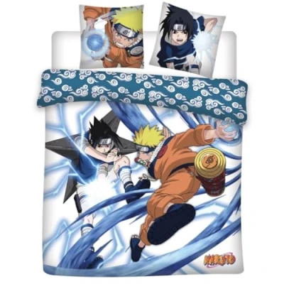 Imagen de Juego de cama doble Naruto Fight, 2 personas, funda nórdica reversible 240 x 220 cm y fundas almohada 65 cm, polialgodón