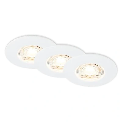 Imagen de BRILONER Juego de 3 focos empotrables LED 230V, baño IP44, techo, LED, techo planos, blanco