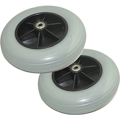 Imagen de (Par de dos),Rueda delantera trasera goma maciza 8 pulgadas, montaje para silla ruedas eléctrica/silla eléctrica muchas sillas estándar 8&quot; x 2&quot; (200 50)