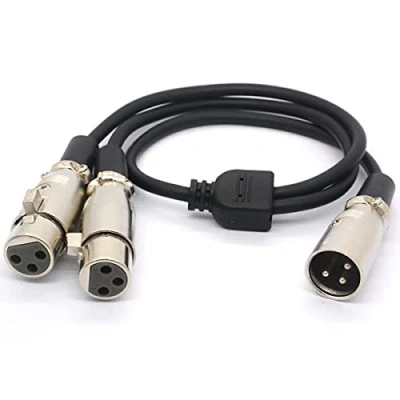 Imagen de XLR Cable Y Splitter Adaptador hembra a macho XL Cables de extensión para micrófono Audio 50CM (1 2 hembra)