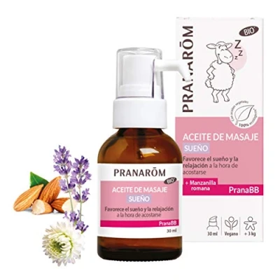 Imagen de PRANAROM PranaBB Aceite de Masaje Manzanilla Romana Favorece el Sueño y la Relajación a Hora Acostarse Calma Crea un Momento Especial 30ml