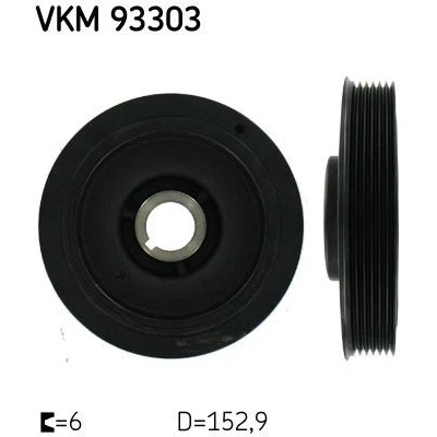 Imagen de SKF VKM 93303 Polea de Cigüeñal 152,9 6 PEUGEOT: 206 Hatchback, 406 Berlina, 307 SW, CITROËN: Berlingo / First I, C4 I Hatchback