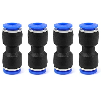 Imagen de QWORK Conectores de Empuje Recto, Neumáticos Rectos para Tubo, la conexión rápida tuberías aire, herramientas neumáticas, 6mm, 4 Piezas