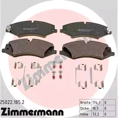 Imagen de ZIMMERMANN 25022.185.2 Juego de pastillas freno preparado para indicador desgaste con tornillos Foto correspondiente a la entrega, muelle