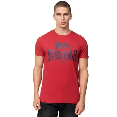 Imagen de Lonsdale Silverhill Camiseta estampada, Hombre, Talla: XXL, Dark red/navy