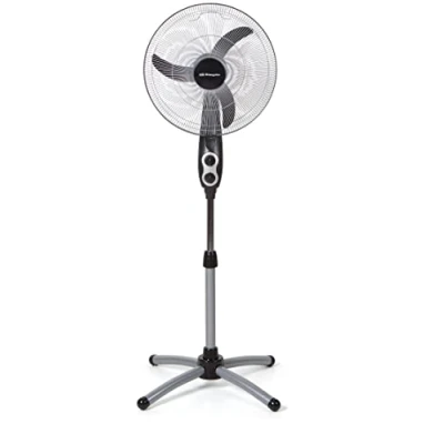 Imagen de Orbegozo SF 0156 Ventilador de pie oscilante oval, 3 velocidades, temporizador, 45 cm diámetro hélice, altura ajustable, 60 W