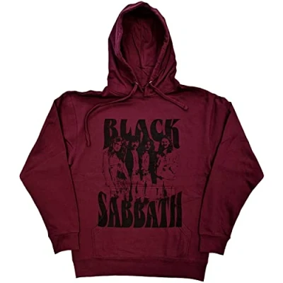 Imagen de Black Sabbath Sudadera con capucha y logo Nue oficial unisex Maroon rojo, marrón, L