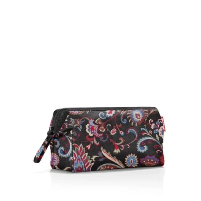 Imagen de reisenthel travelcosmetic Florist Indigo Robusto y práctico Neceser de Viaje, Correa Mano, Material hidrófugo, Couleur:Paisley Black