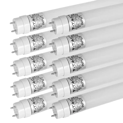 Imagen de ZONE LED Juego de tubos 120 cm, luz blanca fría (6500 K), 1850 lúmenes, T8, G13 18 W (equivalente a 36 W), incluye arranque, tubo fluorescente LED, neón, 10 unidades