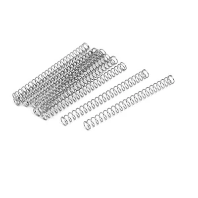 Imagen de sourcing map 0,4mm x 4mm 45mm 304 Inoxidable Acero Compresión Resorte Plateado Tono 10Uds