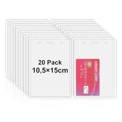 Imagen de Fushing 20 soportes verticales de PVC para tarjetas identificación con nombre eventos escuela negocios (15 x 10.5cm)
