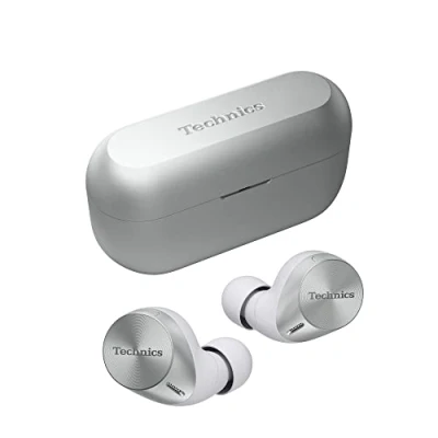 Imagen de Technics EAH AZ60M2ES Auriculares Inalámbricos Cancelación De Ruido, Bluetooth Multipunto 3 Dispositivos, Cómodos Intraurales, Carga Inalambrica, Plateado