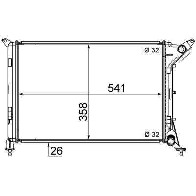 Imagen de MAHLE ORIGINAL CR 1470 000S Radiador, refrigeración del motor para vehículos sin aire acondicionado 541 358 26 Aletas soldadas