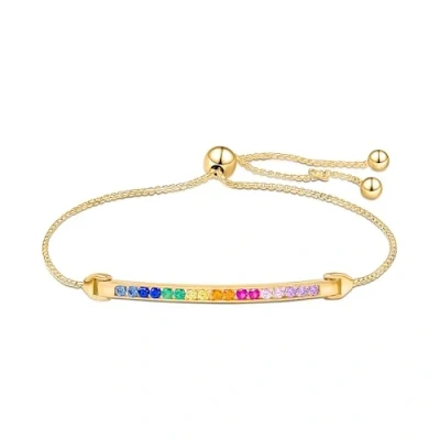 Imagen de Amberta Lumini Pulsera de Colores para Mujer en Plata Ley 925: Tenis Oro