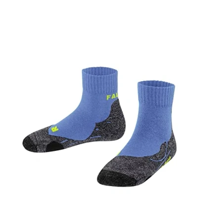 Imagen de FALKE TK2 Short K SSO lana hilo funcional anti ampollas gruesa 1 par, Calcetines para senderismo Unisex niños, Azul (Blue Note 6545), 35 38